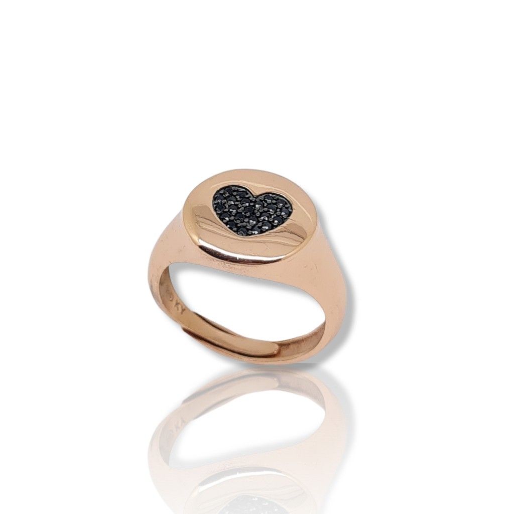 Ασημένιο δαχτυλίδι καρδούλα απο επιχρυσωμένο ασήμι 925°  (code FC001662)
